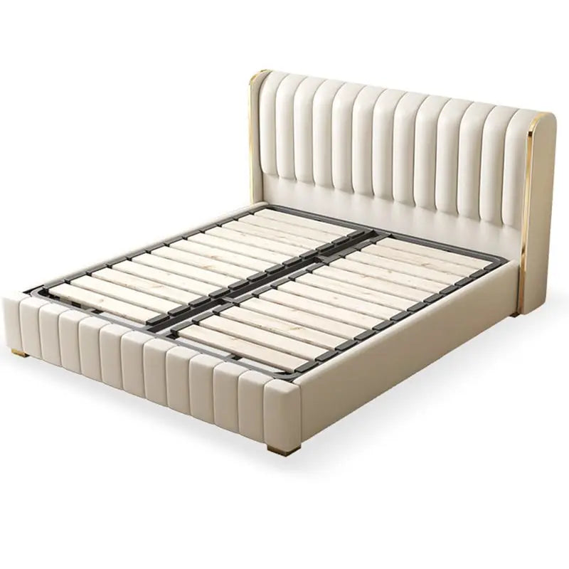 Purple Simple Double Bed Custom White Fabric Nordic Modern Storage Loft Beds Bedroom 180X200 Cm Letto Matrimoniale Furniture