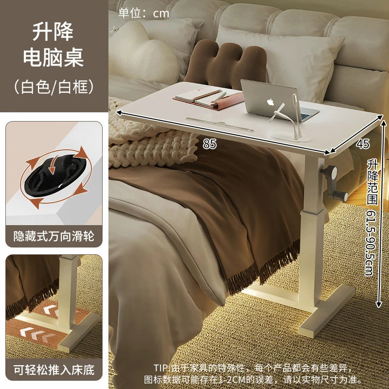 Adjustable Height Computer Desk Movable Small Writing Desk for Home Study Office Use Standing Workstation for Home
