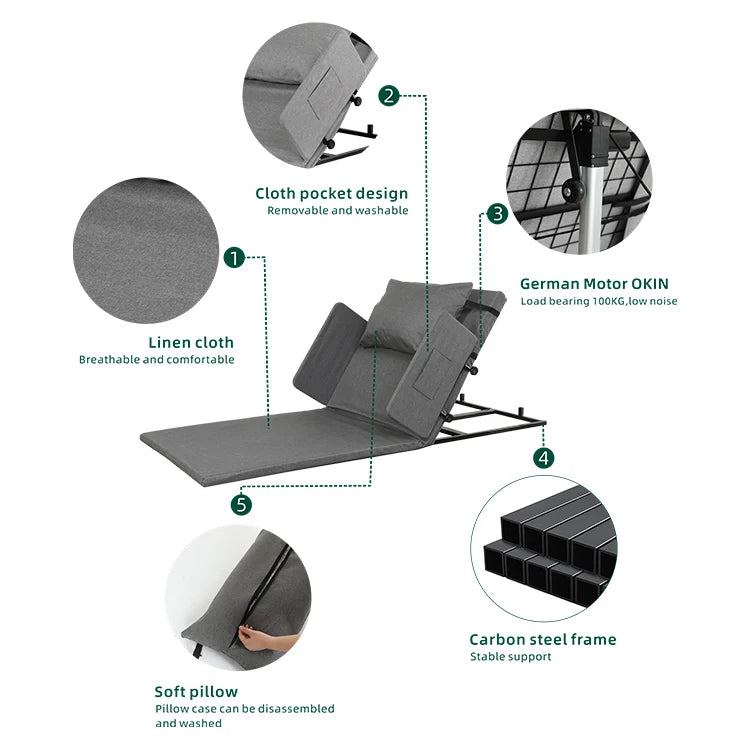 Adjustable Backrest Adjustable Bed Backrest Adjustable Elderly Electric Bed Backrest Portable No Need To Replace The Bed