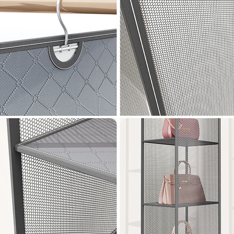 Wardrobe Closet Transparent Storage Bag Hanging Handbag Organizer  Bedroom Closet Storage Bag Dust Bag