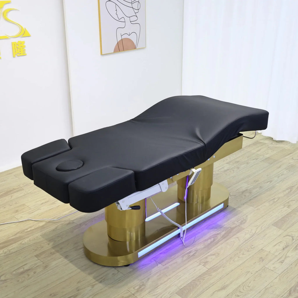 Commercial Electric Beauty Care Bed, Adjustable Lift Type Salon Furniture, Back Heating Function, Customization for Your Space