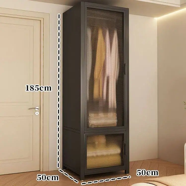 Simple Japanese-style clothes closet bedroom complete set Household simple wardrobe steel frame Open closet para ropa Furniture