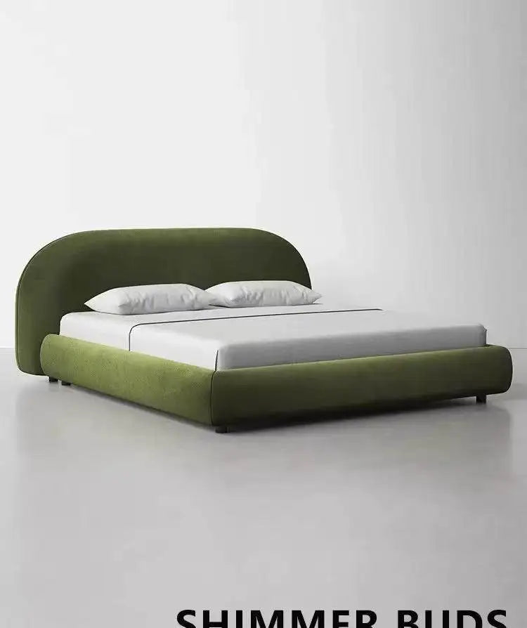 Modern Velvet Cotton Upholstered Bed With Storage Wood Frame Bedroom Furniture Soft Style Bedroom Set
