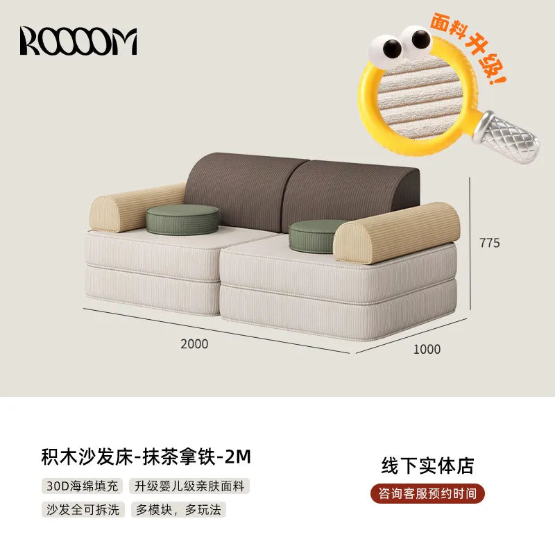 Modular Sectional Sofa Bed Compressed Convertible Foldable Multifunctional Living Room Bedroom Removable Washable Home Furniture