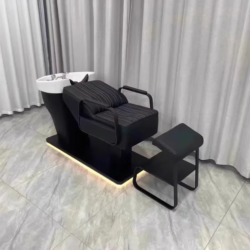 Ergonomic Lounge Shampoo Bed Luxury Fashion Simple Modern Hair Shampoo Bed Unique Comfortable Cadeira De Barbearia Furniture