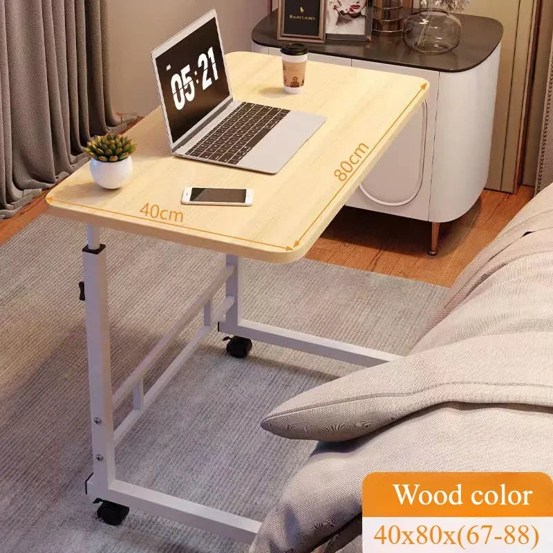 Portable Desk with Universal Wheels Oversized Table Adjustable Height Large Laptop Desk Study Desk for Dormitory Student