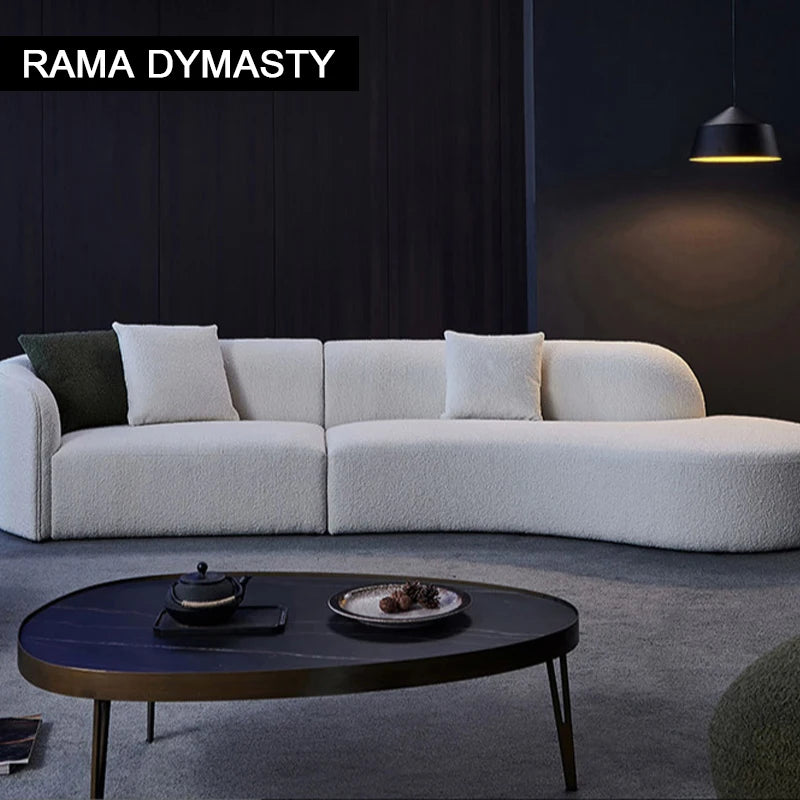 curved sofa modern minimalist living room large apartment concubine light luxuryinsWind shaped corner fabric sofa