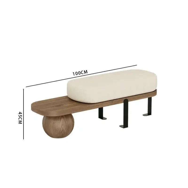 Modern Creative Ottomans Solid Wood Bench Living Room Furniture Home Door Shoe Change Stool Entrance Bedroom Bedside Pouf Stools