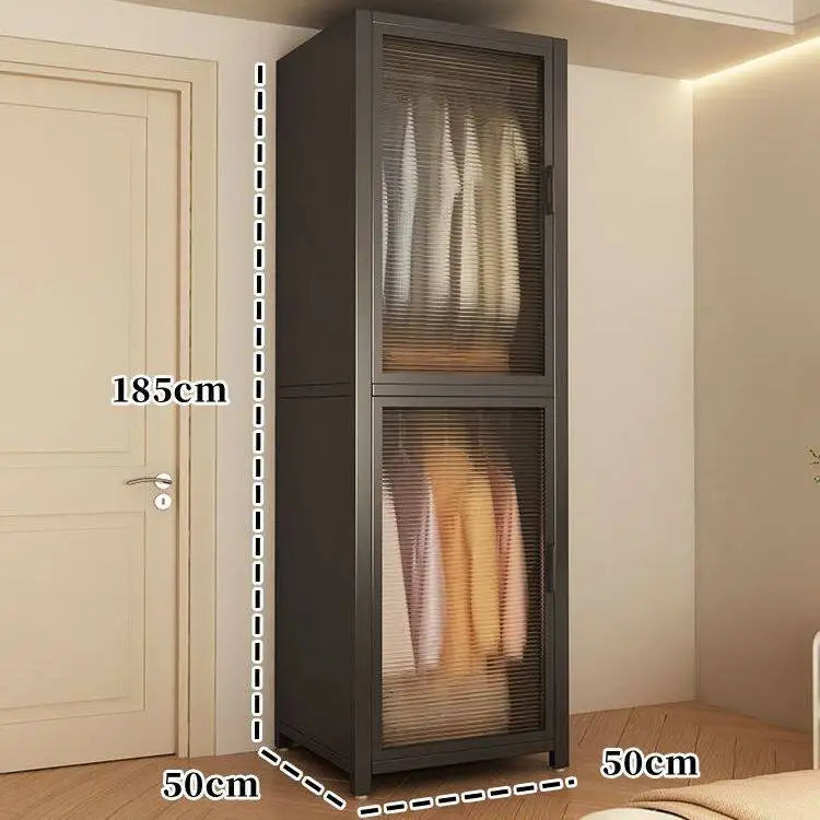 Simple Japanese-style clothes closet bedroom complete set Household simple wardrobe steel frame Open closet para ropa Furniture