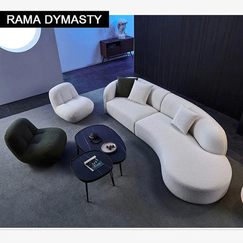 curved sofa modern minimalist living room large apartment concubine light luxuryinsWind shaped corner fabric sofa