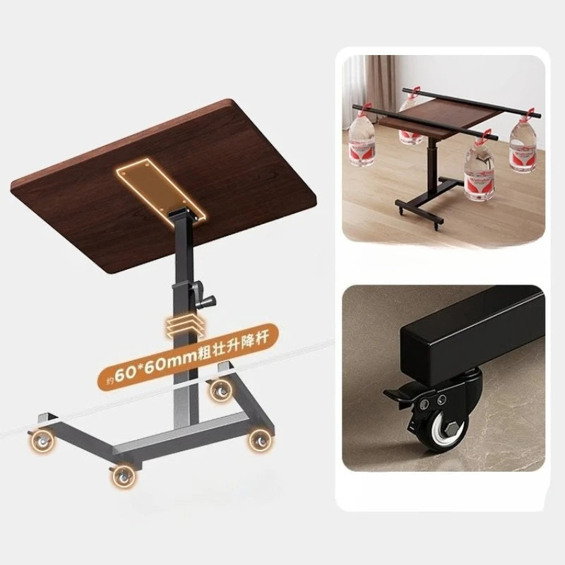 Adjustable Height Computer Desk Movable Small Writing Desk for Home Study Office Use Standing Workstation for Home