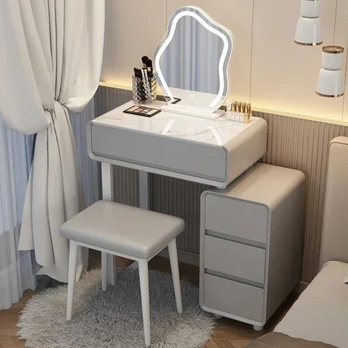 Classic Modern Vanity Table Luxury Nordic Makeup Mirror Vanity Table Storage Bedroom Muebles Para Dormitorio Furniture