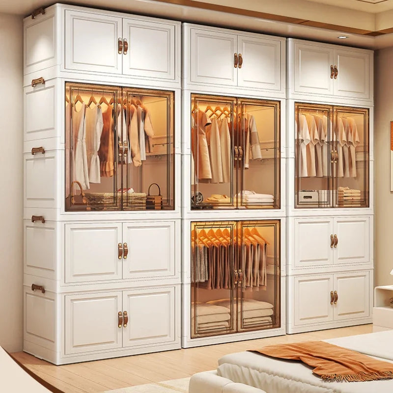 Door Wardrobe Storage Bedroom Organizer Partitions Space Saving Household Simple Closet Clothes Box Vestidores Trendy Furniture