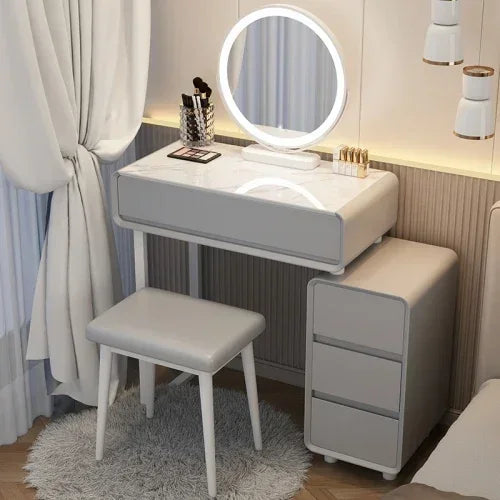 Classic Modern Vanity Table Luxury Nordic Makeup Mirror Vanity Table Storage Bedroom Muebles Para Dormitorio Furniture