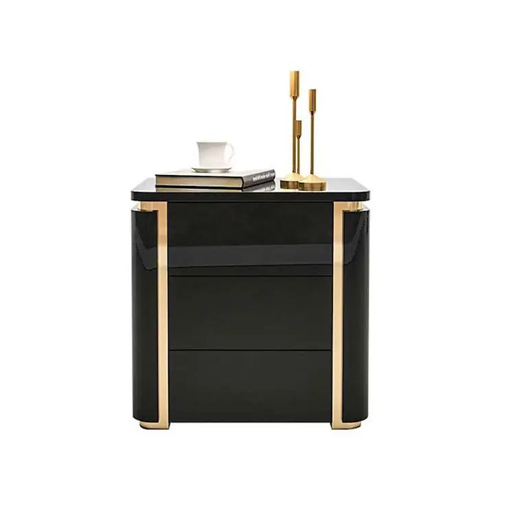 LED Bedside Table With Top Glass Touch Light, Wireless Charging, Usb Port Bedside Cabinet For Bedroom