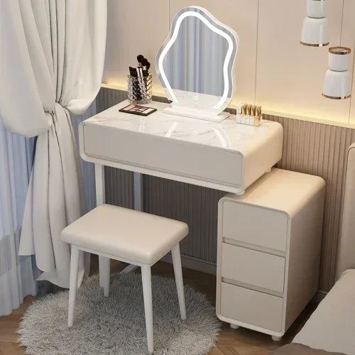 Classic Modern Vanity Table Luxury Nordic Makeup Mirror Vanity Table Storage Bedroom Muebles Para Dormitorio Furniture