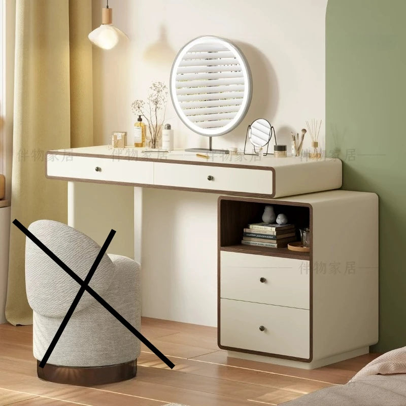 Makeup Vanity Dressing Table Toiletries Hotel Bedroom Headdresses Vanity Desk Girl Woman With Light Mirror Stool Home Furniture