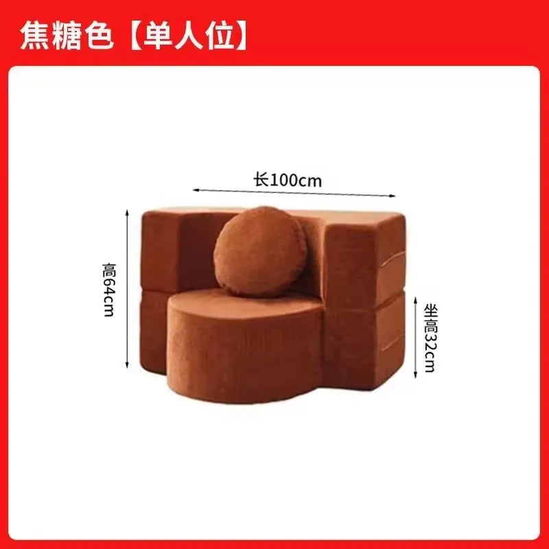 Living Room Compressed Sponge Sofa Modular Sectional Sofa Bed for Bedroom Apartment Ultra-Soft Deep Seat Lightweight Easy Assemb