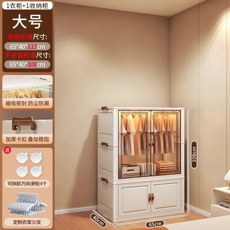 Door Wardrobe Storage Bedroom Organizer Partitions Space Saving Household Simple Closet Clothes Box Vestidores Trendy Furniture