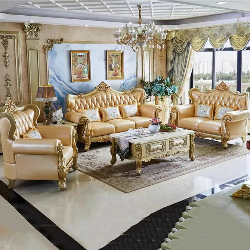 Modern Sectional Living Room Sofa Genuine Leather Solid Wood Living Room Sofa Minimalist Single Divani Da Soggiorno Furnitures