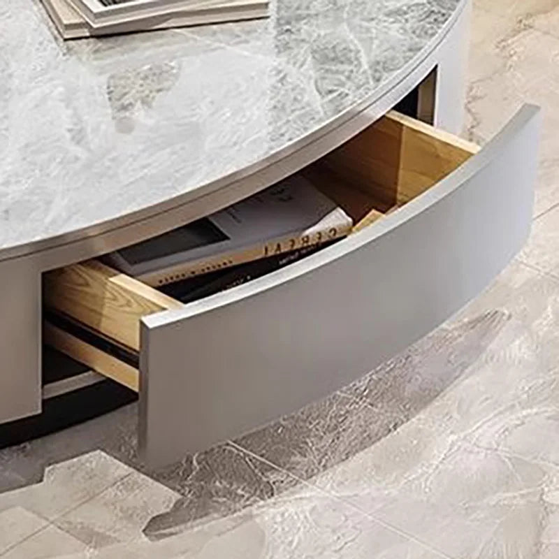 Modern Marble Top Coffee Table With Storage Design Nordic Oval Coffee Table Organizer Drawer Living Room Table Basse Furniture