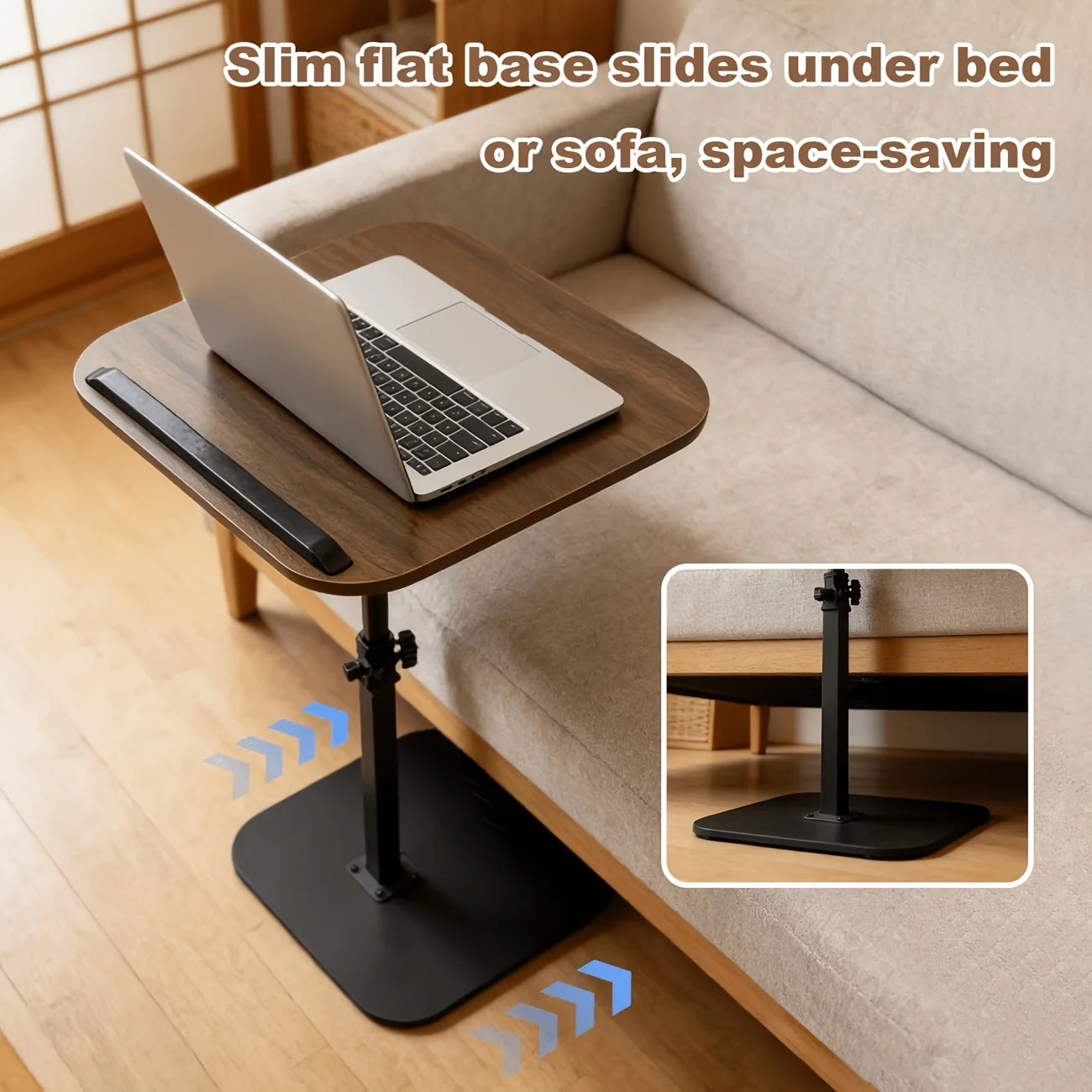 Portable Height-Adjustable C-Shaped Desk, Wood & Metal, for Home, RV, Camping – Great Gift