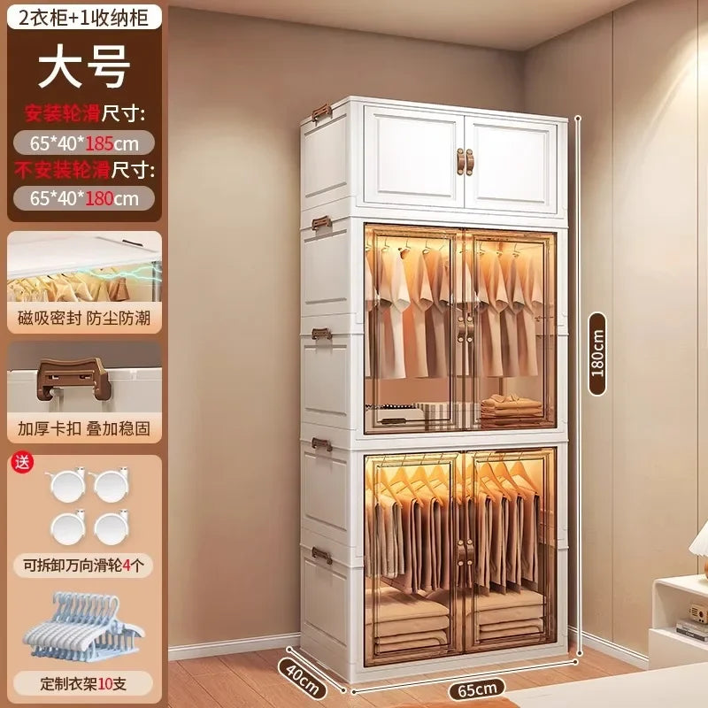Door Wardrobe Storage Bedroom Organizer Partitions Space Saving Household Simple Closet Clothes Box Vestidores Trendy Furniture