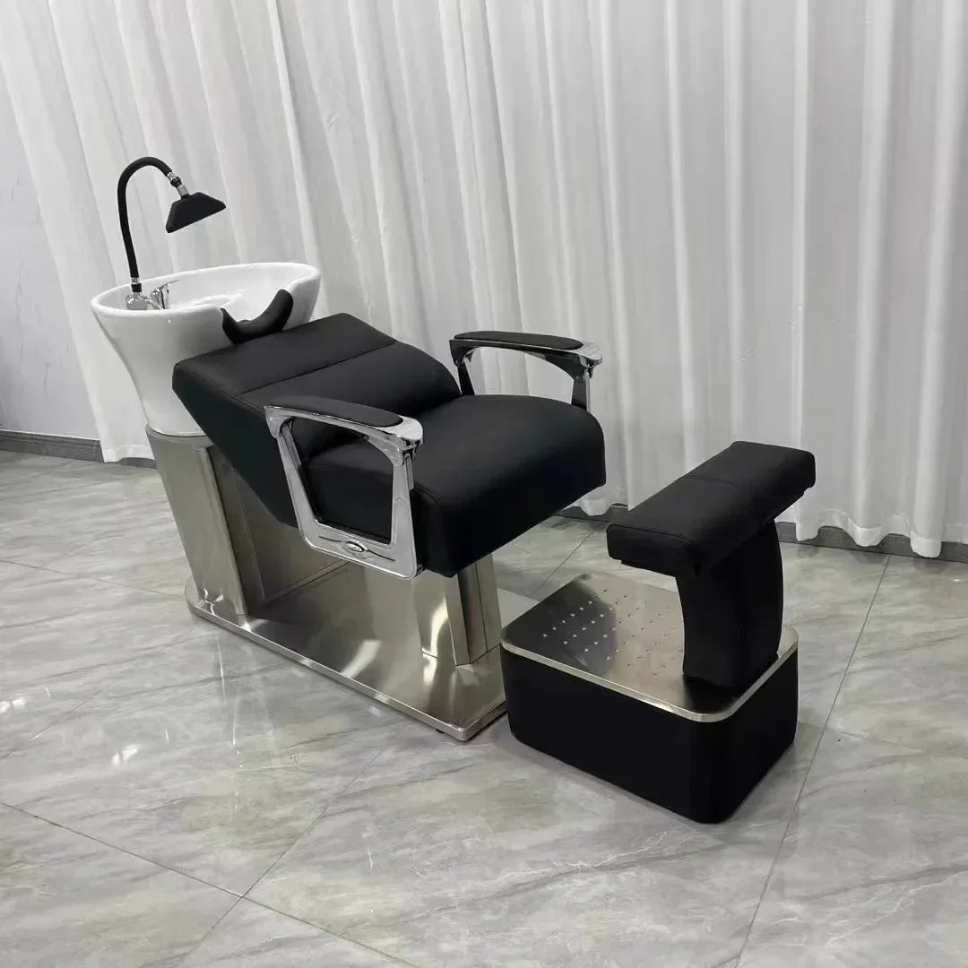 Ergonomic Lounge Shampoo Bed Luxury Fashion Simple Modern Hair Shampoo Bed Unique Comfortable Cadeira De Barbearia Furniture