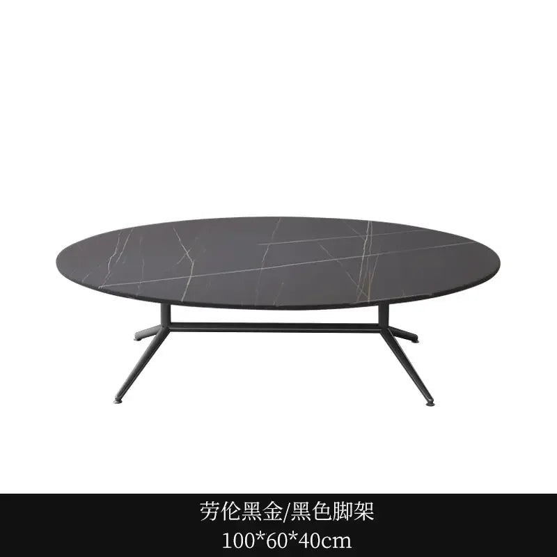 Black Oval Marble Coffee Tables Book Cute Minimalist Auxiliary Coffee Table Console Dining Garden Mesa De Centro De Sala Tables