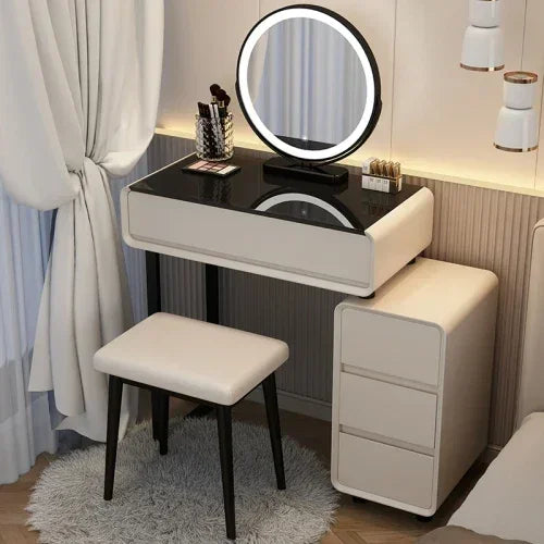 Classic Modern Vanity Table Luxury Nordic Makeup Mirror Vanity Table Storage Bedroom Muebles Para Dormitorio Furniture