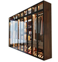 Luxury Wardrobe With Mirrored Doors Italy Style Black Wood Closet Bedroom Smart Wardrobe Cabinet Customized