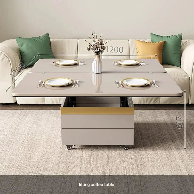 Modern Marble Folding Coffee Table With Storage For Living Room, Table Basse Furniture For Terrace And Lounge Side Table Möbel