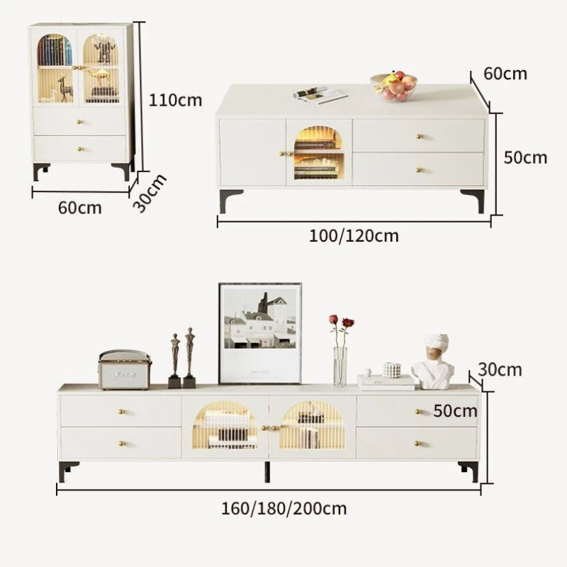 Storage Modern Coffee Tables Aesthetic Simple White Nordic Coffee Tables Rectangular Drawers Mesa De Centro De Sala Furnitures