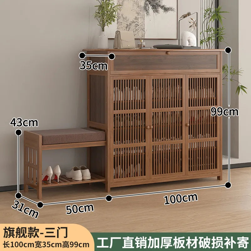 Shoe cabinet large capacity household entrance door indoor entrance storage shoe rack new Chinese corridor multi-layer storage a