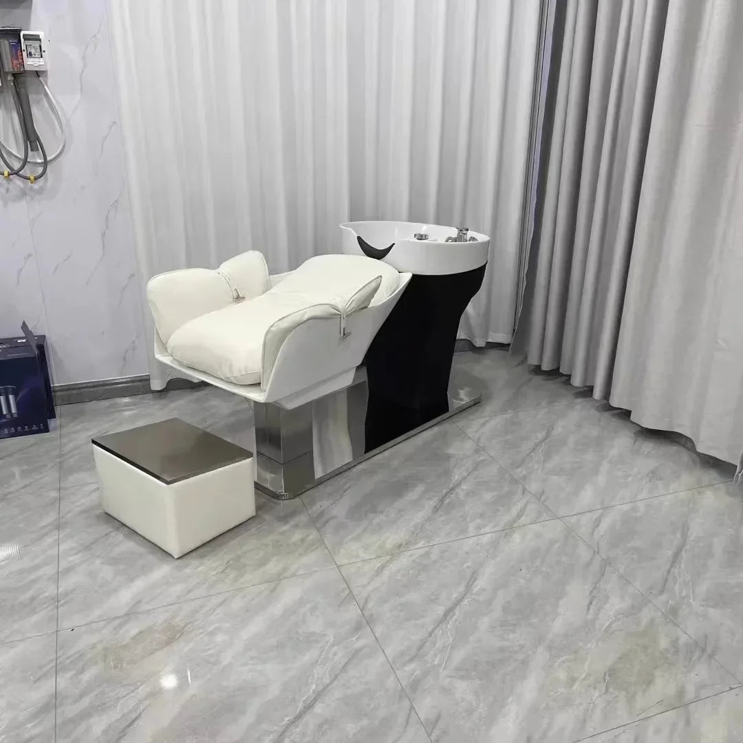 Ergonomic Lounge Shampoo Bed Luxury Fashion Simple Modern Hair Shampoo Bed Unique Comfortable Cadeira De Barbearia Furniture