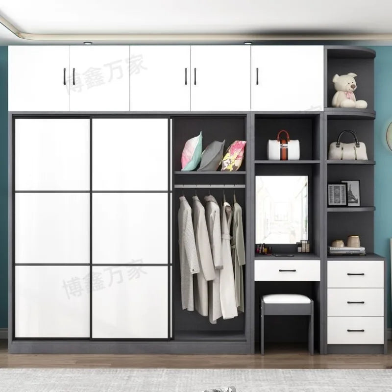 Modern Women Wardrobe Storage European Closet Bedroom Wooden Wardrobe Organizer Closet Schlaf zimmer Schrankhotel Furniture