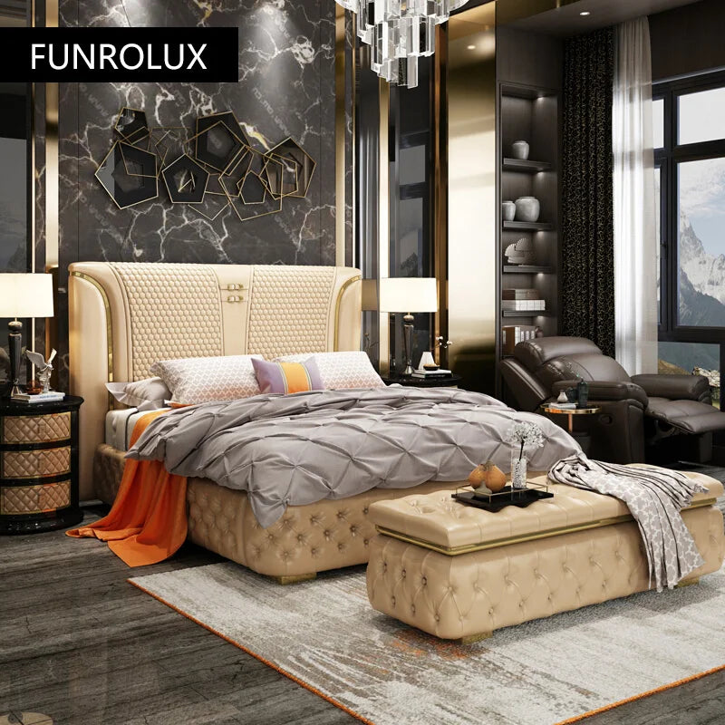 Modern Upholstered Cal King Bed Platform Bed Frame with Wingback Headboard Can be Customzied