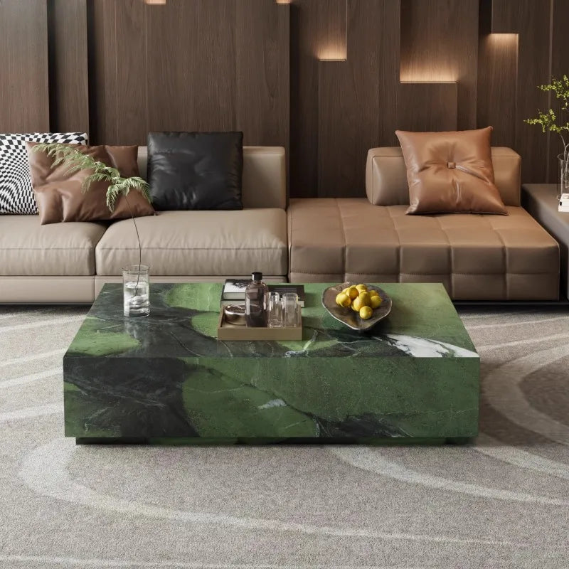 Marble Floor Box Coffee Table Luxurious Stone Slab Customizable Color Size Coffee Table Exquisite luxury furniture accessories