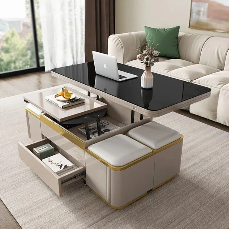 Modern Marble Folding Coffee Table With Storage For Living Room, Table Basse Furniture For Terrace And Lounge Side Table Möbel