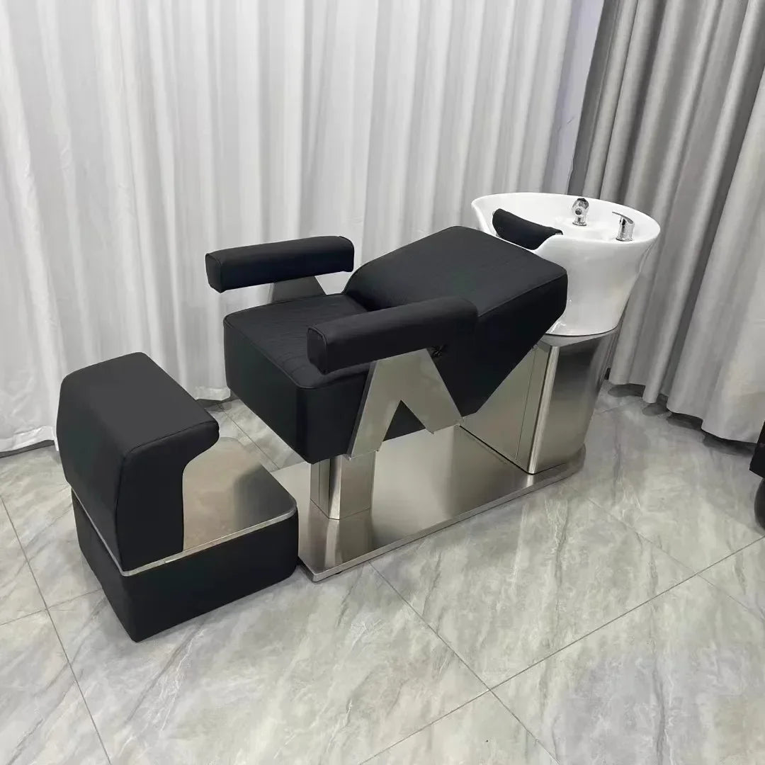 Ergonomic Lounge Shampoo Bed Luxury Fashion Simple Modern Hair Shampoo Bed Unique Comfortable Cadeira De Barbearia Furniture