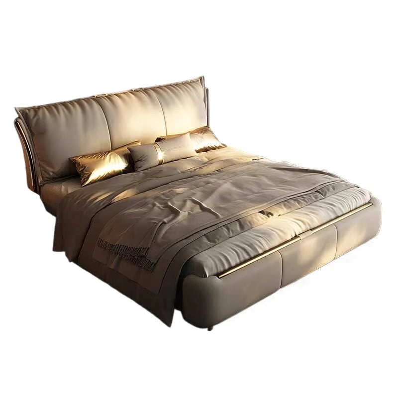 Beige Princess Modern Bed Frame Waterproof Designer Bedroom Double Bed Frames Full Size Queen Camas De Dormitorio Home Furniture