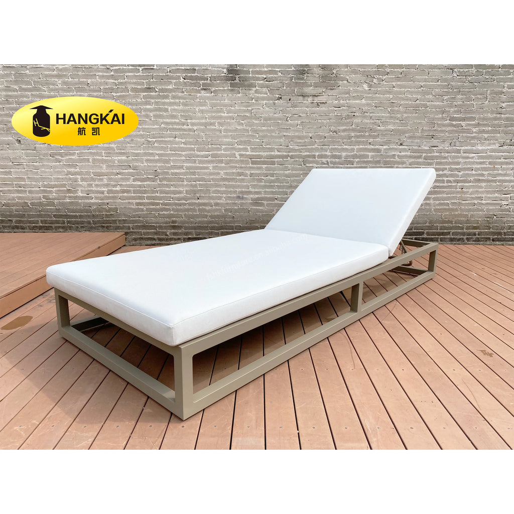 Patio Chaise Lounge Aluminum Waterproof Outdoor Pool Sun Lounger