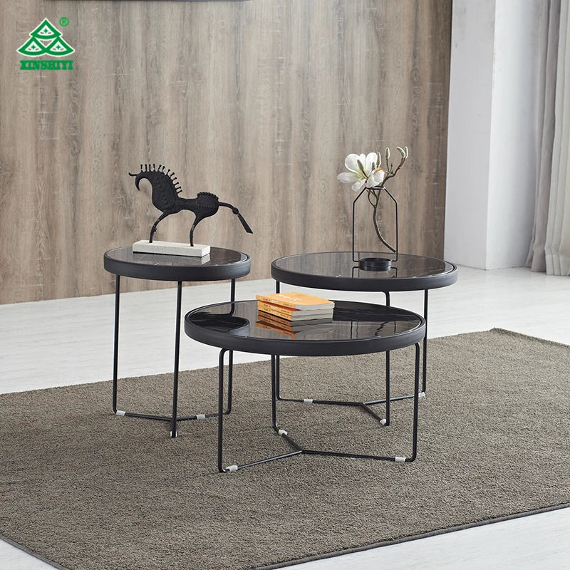 Coffee Table Marble Top Luxury Furniture Coffee Table S.Steel Metal Leg Coffee Table