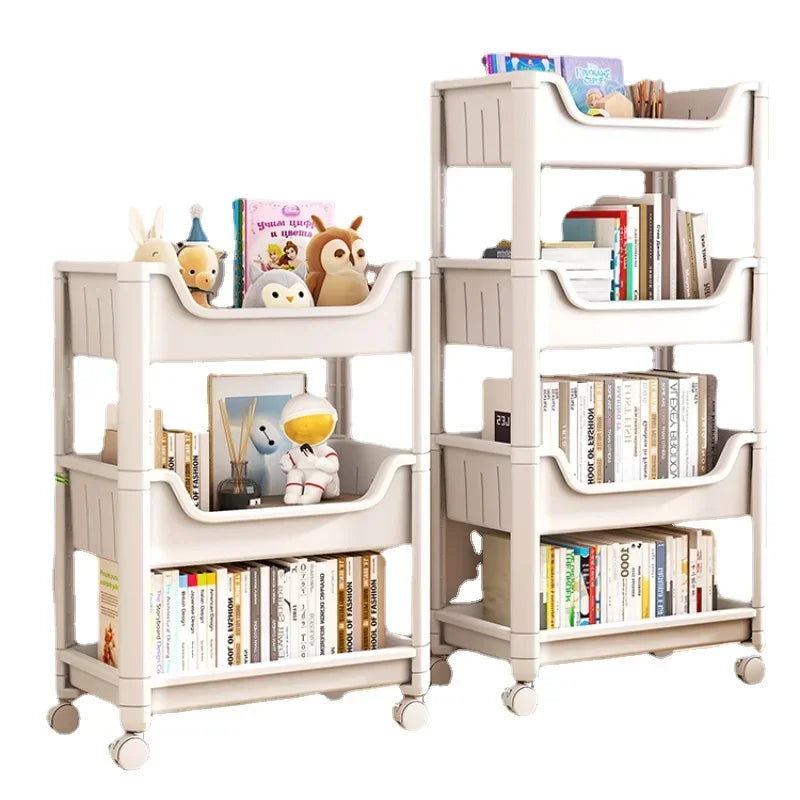 Floor-to-Ceiling Home Shelves Simple Desk Organizer Multi-Layer Toy Storage Trolley Playroom Rack for Home Organization