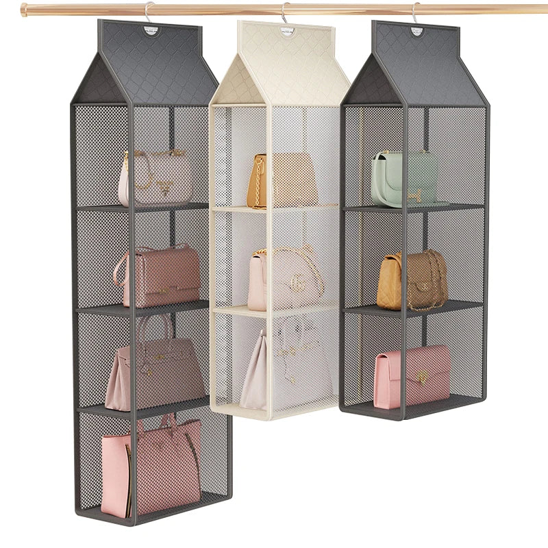 Wardrobe Closet Transparent Storage Bag Hanging Handbag Organizer  Bedroom Closet Storage Bag Dust Bag