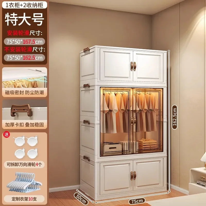 Door Wardrobe Storage Bedroom Organizer Partitions Space Saving Household Simple Closet Clothes Box Vestidores Trendy Furniture