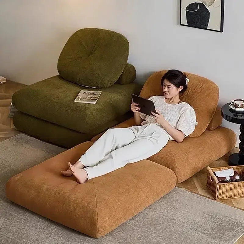 Foldable Living Room Sofa Bed Comfortable Single Sofas Folding Lazy Relax Pliable Sofa Multifunctional Pull Out Convertible Beds