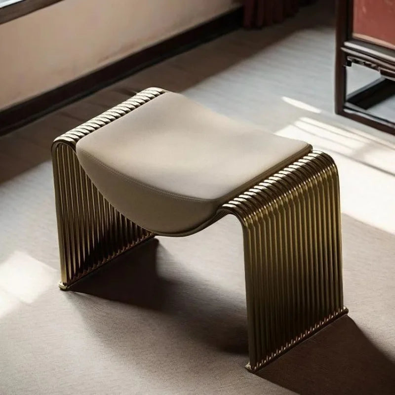 Italian Light Luxury Ottomans Wearing Shoe Changing Cosmetic Stool Household Porch Living Room Furniture Le Tabouret XYDZ