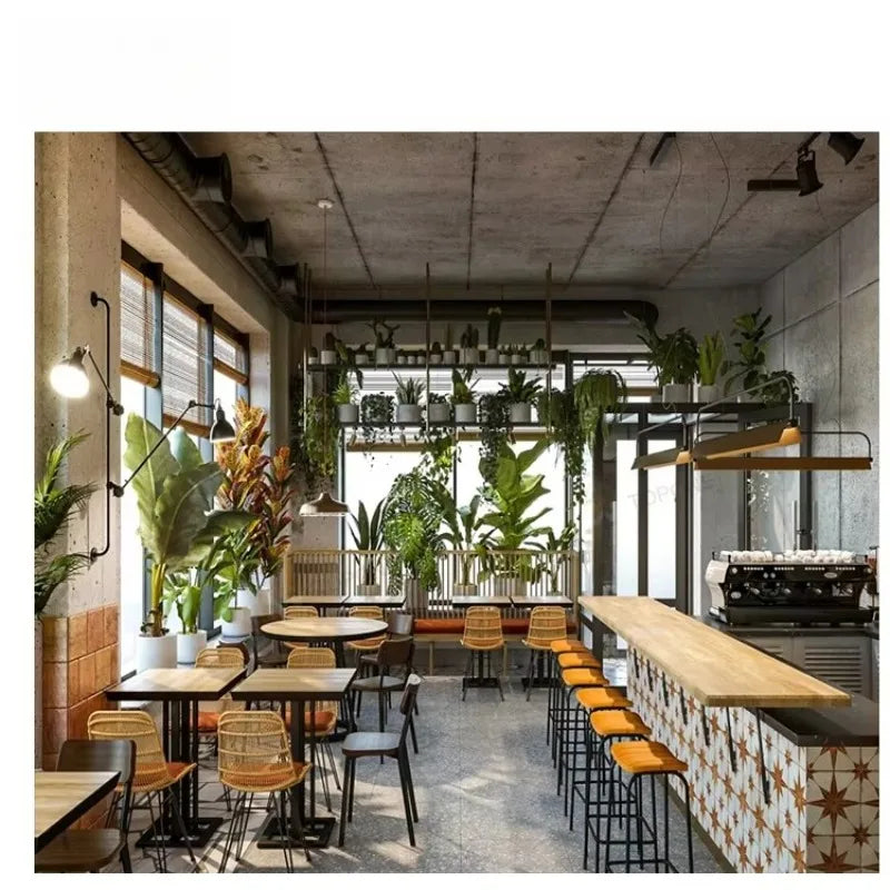 OME Cafe Marble Table Coffee Shop Bar Counter Design Cafe Interior Design Decoration Custom Modern Coffee Shop Furniture