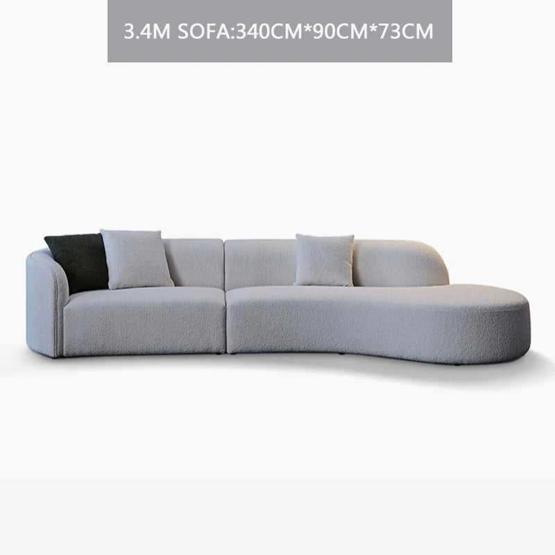 curved sofa modern minimalist living room large apartment concubine light luxuryinsWind shaped corner fabric sofa